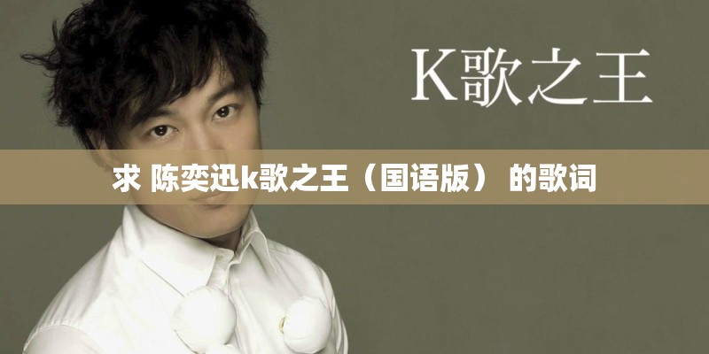 求 陈奕迅k歌之王（国语版） 的歌词