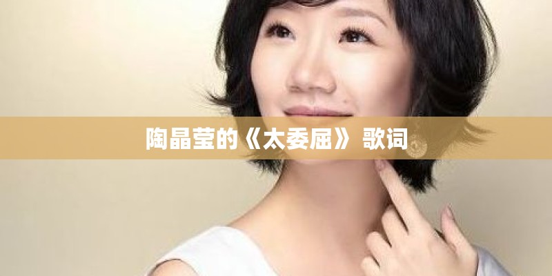 陶晶莹的《太委屈》 歌词