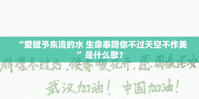 “爱赋予东流的水 生命奉陪你不过天空不作美”是什么歌？