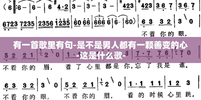 有一首歌里有句-是不是男人都有一颗善变的心-这是什么歌-